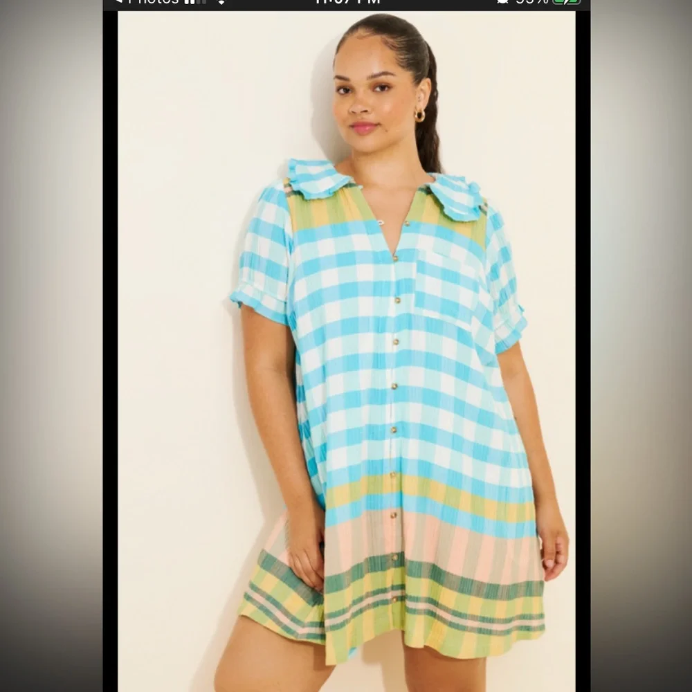 Pilcro Anthropologie The Kiera Mini Shirt Dress 1X NWOT - Picture 1 of 14